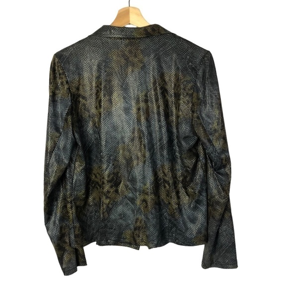 Damee Inc Blue & Brown Snake Print Lightweight Full Zip Jacket M - Picture 2 of 4